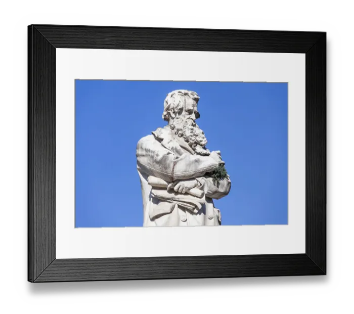 Framed Print : Statue of Nicolo Tommaseo, at Campo Santo Stefano