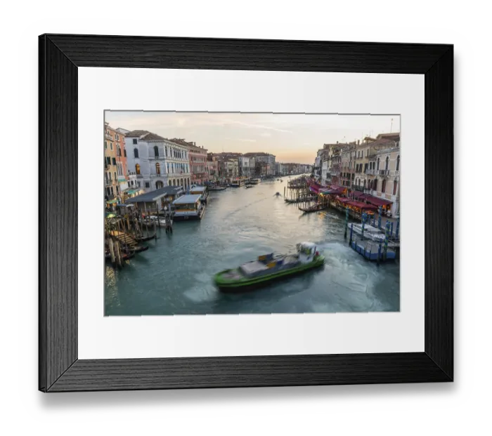 Framed Print : Evening light at sunset, view over the Grand Canal