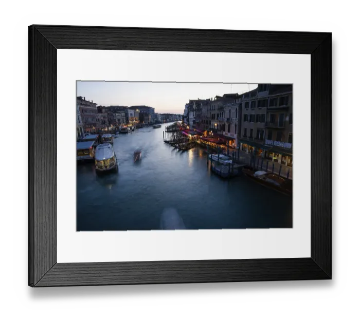 Framed Print : Evening light at sunset, view over the Grand Canal
