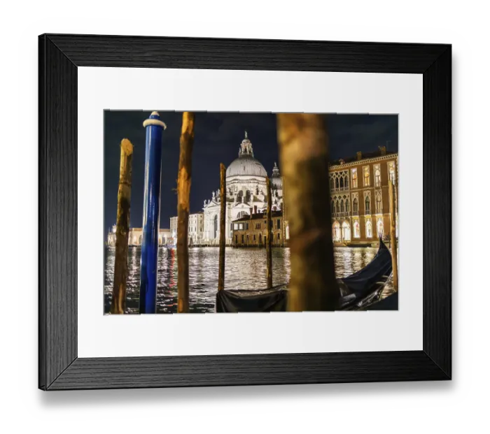 Framed Print : Gondelanleger am Canale Grande