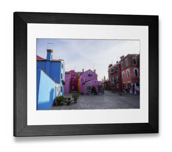 Framed Print : Bunte Hauser in Burano, Insel Burano