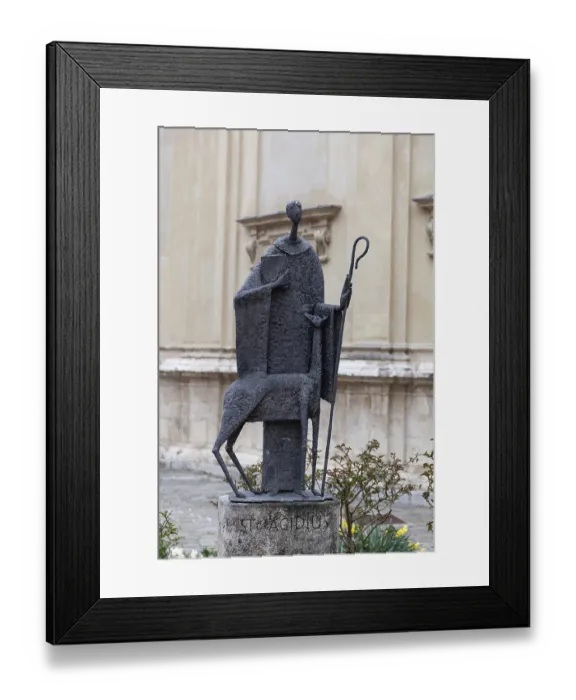 Framed Print : Sculpture, Monument to St Aegydius