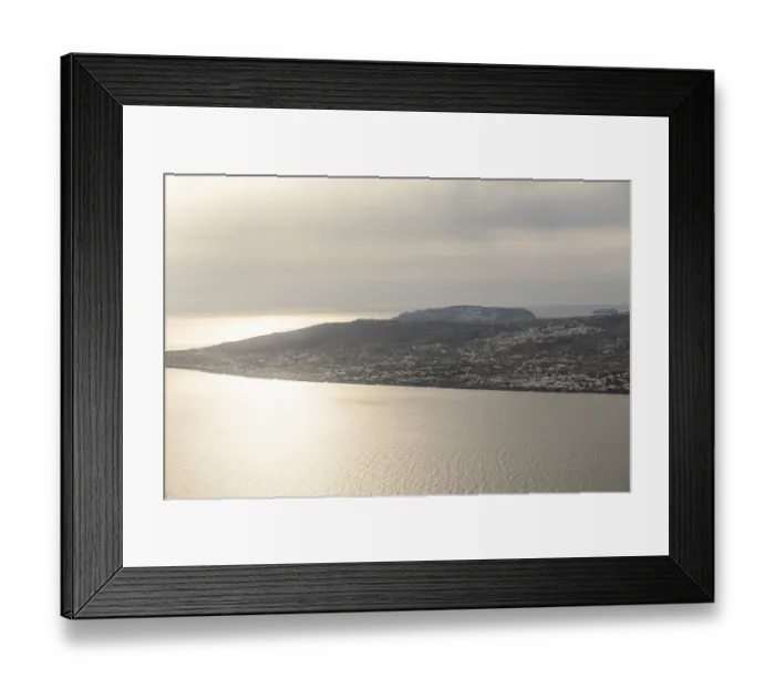 Framed Print : Aerial view, Perissa, Santorini, Greece