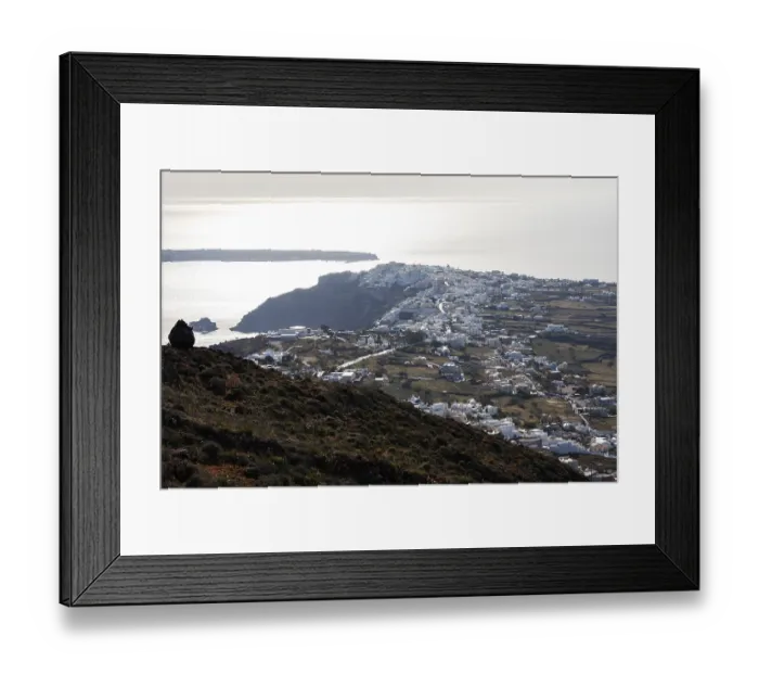 Framed Print : Backlit view of Oia, Santorini, Cyclades, Greece Framed Print : Backlit view of Oia, Santorini, Cyclades, Greece