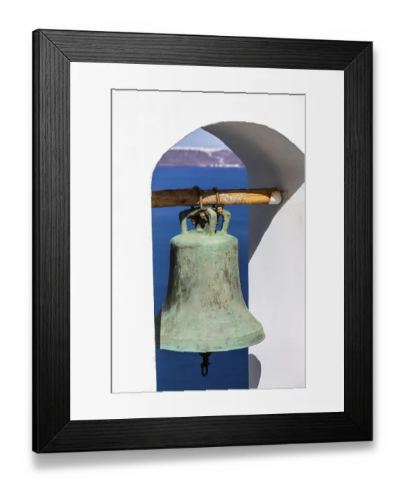 Framed Print : Church bell, Fira, Santorini Island, Greece