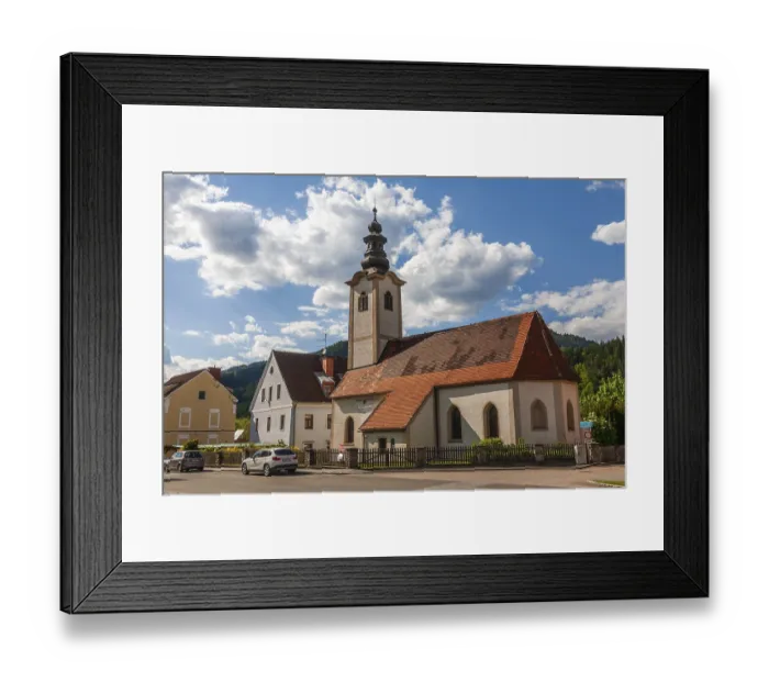 Framed Print : Roman Catholic parish church, Niklasdorf