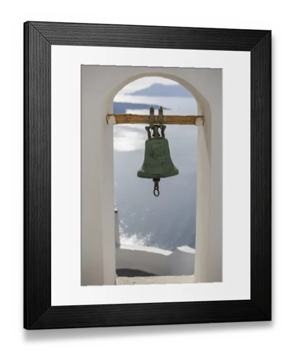 Framed Print : Bell on a bell tower, Fira, Santorini Island