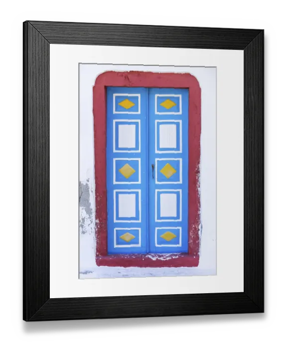 Framed Print : Colourful church door, monastery church Panagia Agrilia Framed Print : Colourful church door, monastery church Panagia Agrilia