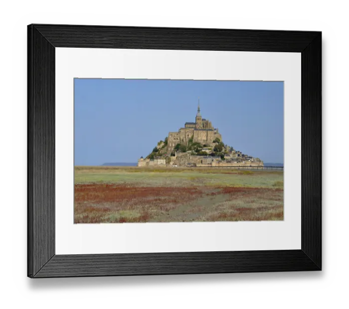 Framed Print : Mont Saint Michel and salt marshes in France