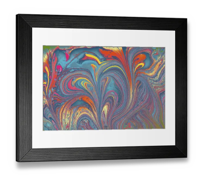 Framed Print : Abstract marbling floral pattern for fabric Framed Print : Abstract marbling floral pattern for fabric