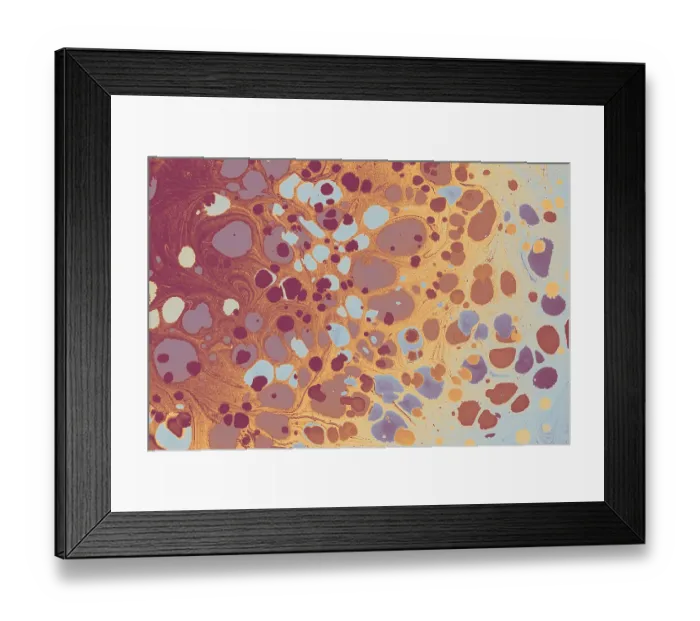 Framed Print : Abstract marbling floral pattern for fabric