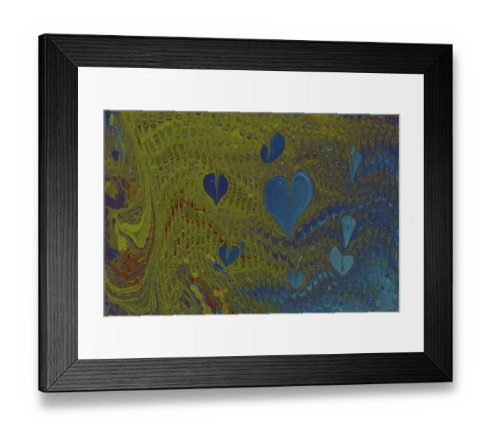 Framed Print : Abstract creative marbling pattern with love concept for fabric