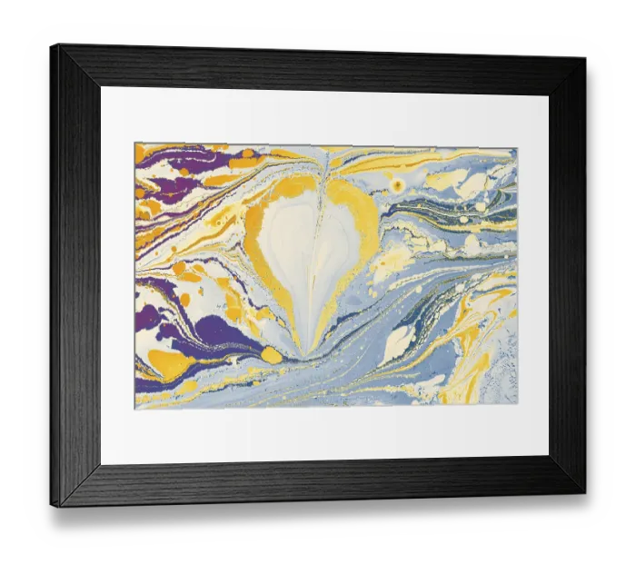 Framed Print : Abstract creative marbling pattern with love concept for fabric