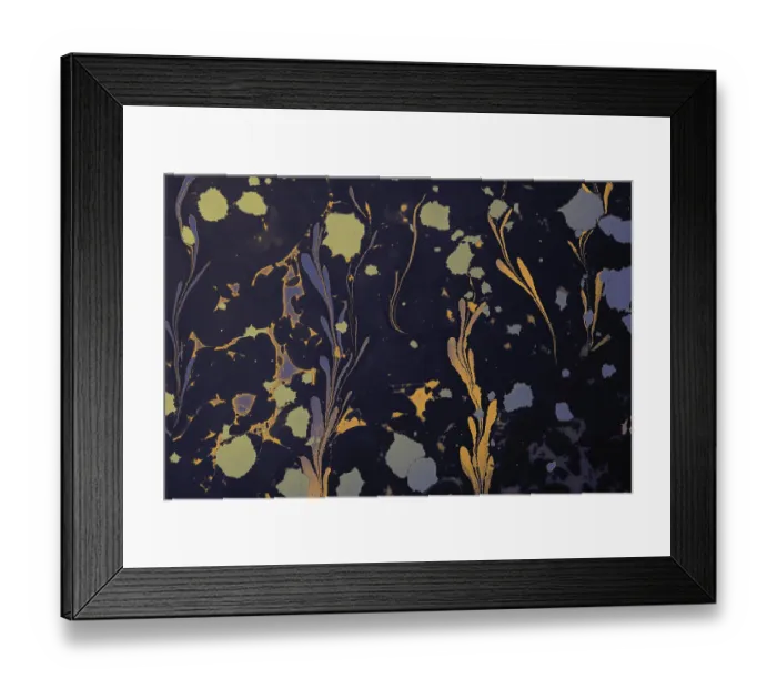 Framed Print : Abstract marbling floral pattern for fabric