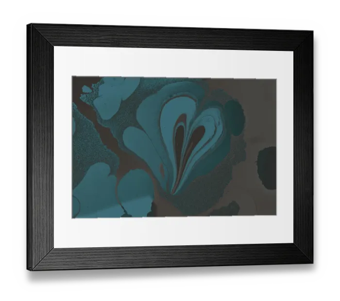 Framed Print : Abstract creative marbling pattern with love concept for fabric