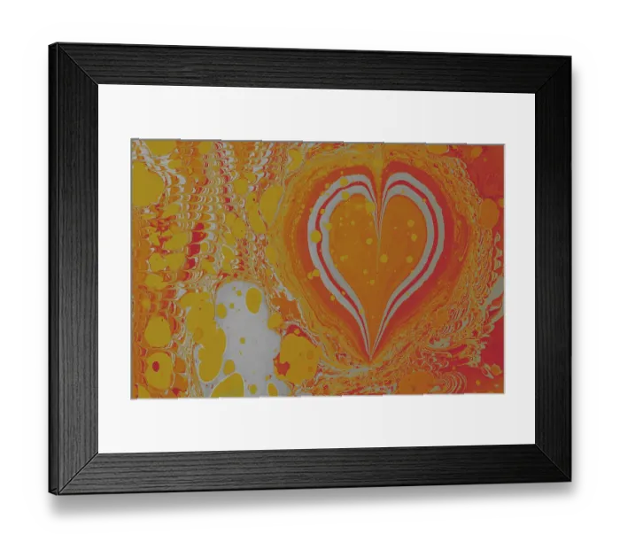Framed Print : Abstract creative marbling pattern with love concept for fabric