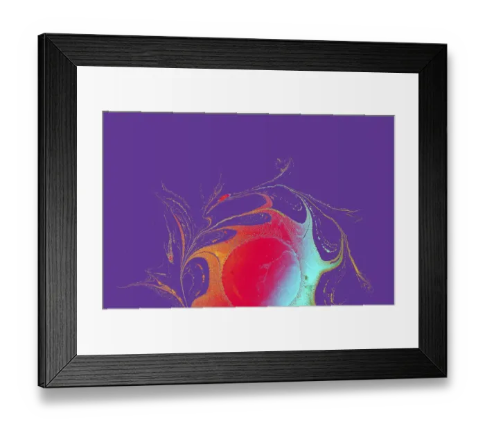 Framed Print : Abstract marbling floral pattern for fabric