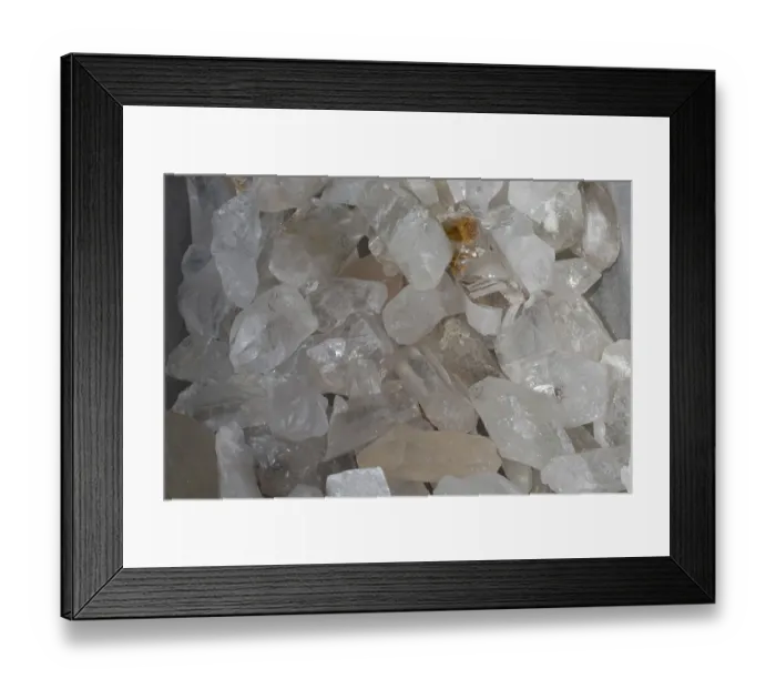 Framed Print : Crystal quartz gem stone as natural mineral rock specimen Framed Print : Crystal quartz gem stone as natural mineral rock specimen