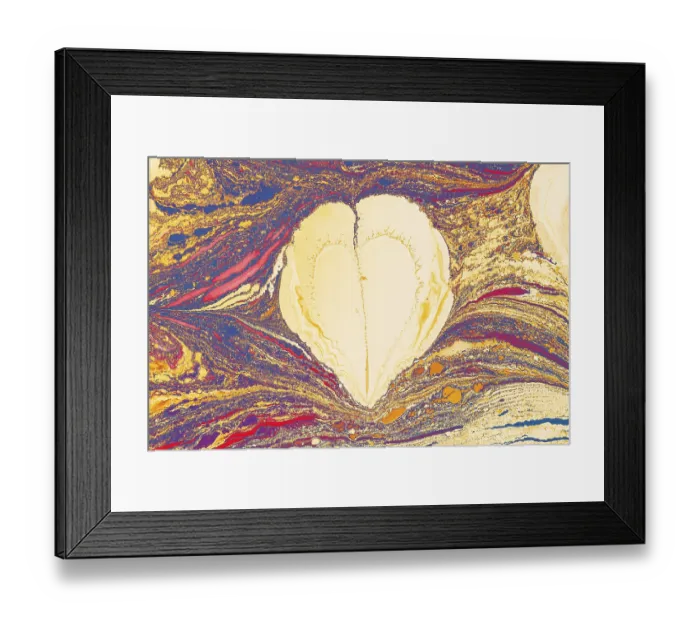 Framed Print : Abstract creative marbling pattern with love concept for fabric