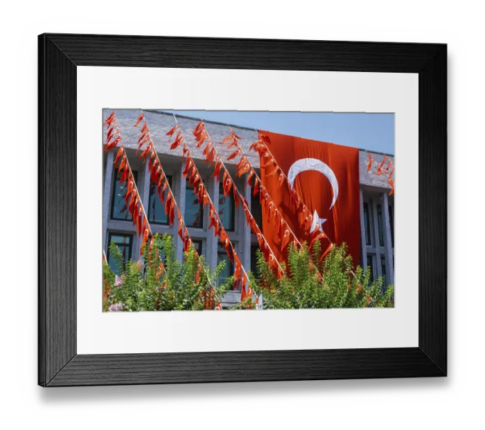 Framed Print : Turkish flag. national flag of Turkey