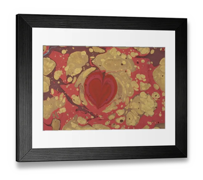 Framed Print : Abstract creative marbling pattern with love concept for fabric