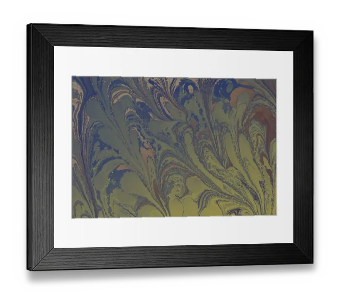 Framed Print : Abstract marbling floral pattern for fabric