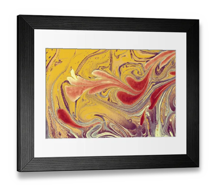 Framed Print : Abstract marbling floral pattern for fabric