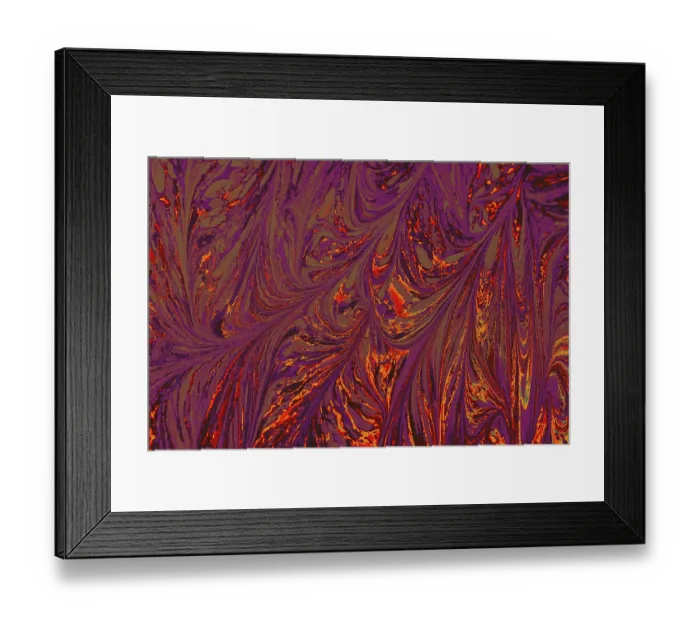 Framed Print : Abstract marbling floral pattern for fabric