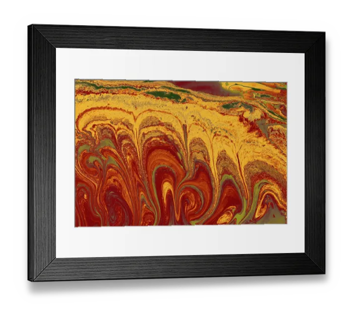 Framed Print : Ebru marble effect pattern design for print