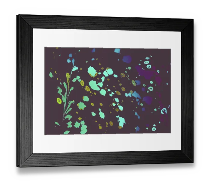 Framed Print : Abstract marbling floral pattern for fabric