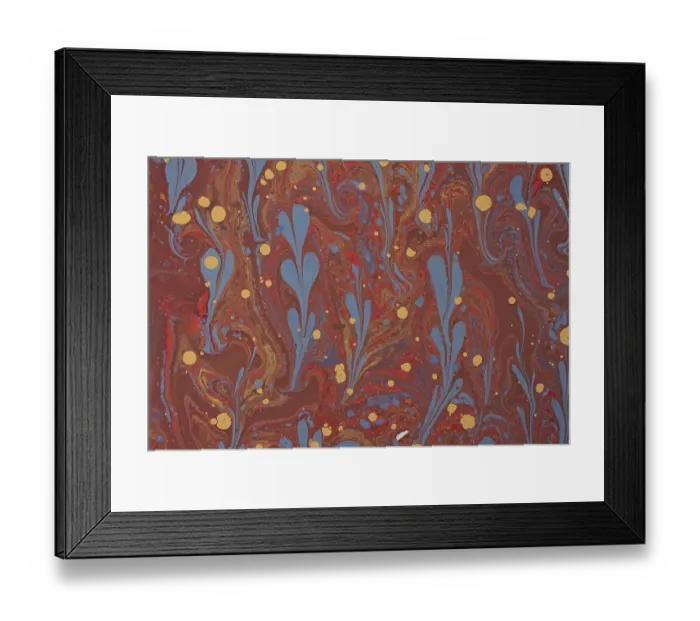 Framed Print : Abstract marbling floral pattern for fabric