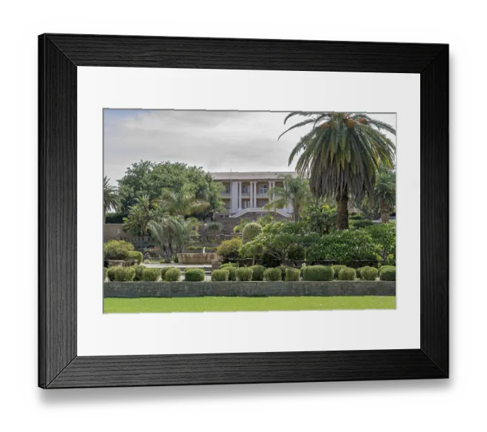 Framed Print : Ink Palace and Parliament Gardens, Windhoek