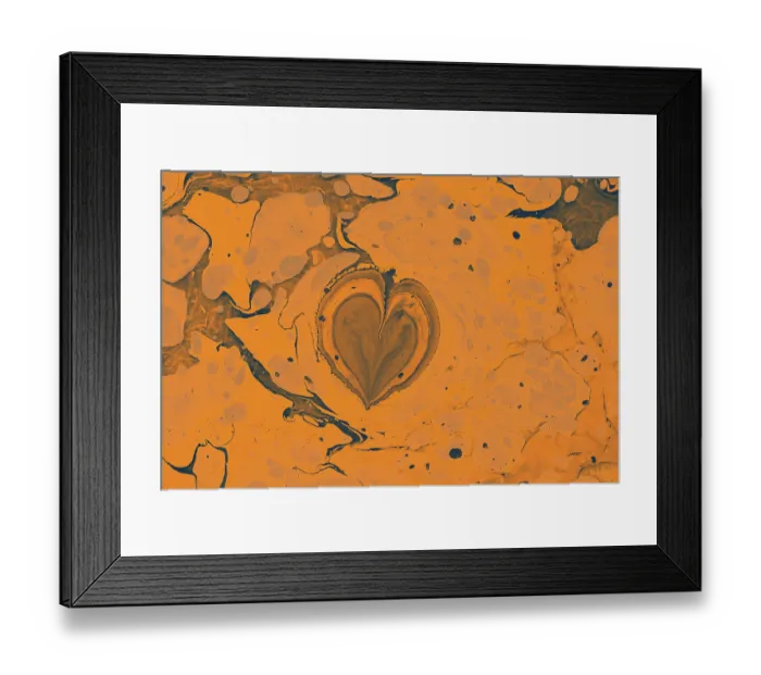 Framed Print : Abstract creative marbling pattern with love concept for fabric
