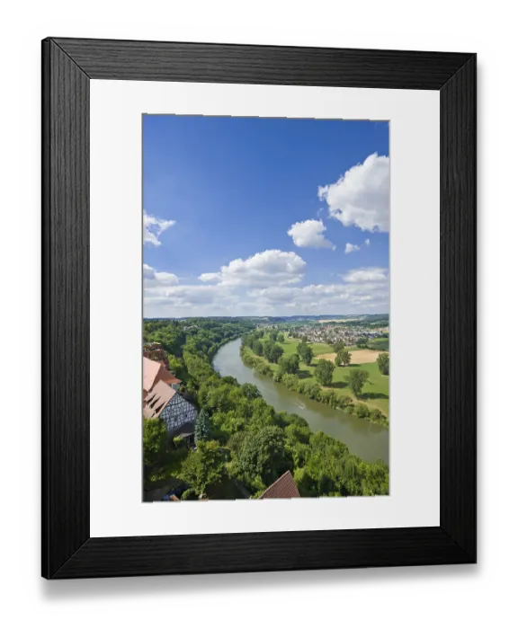 Framed Print : View over the Neckar River from Blue Tower Framed Print : View over the Neckar River from Blue Tower