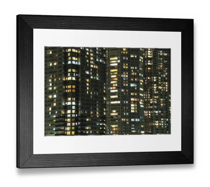 Framed Print : Highly-detailed night windows pattern of modern metropolis Framed Print : Highly-detailed night windows pattern of modern metropolis
