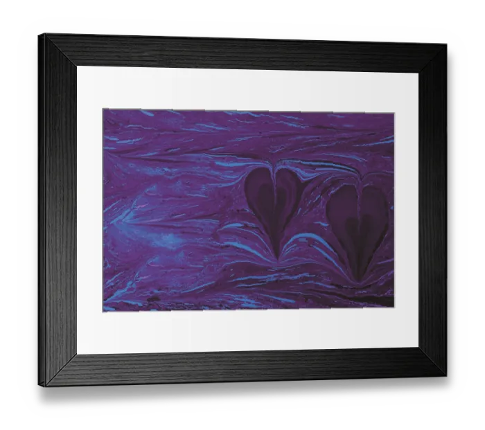 Framed Print : Abstract creative marbling pattern with love concept for fabric