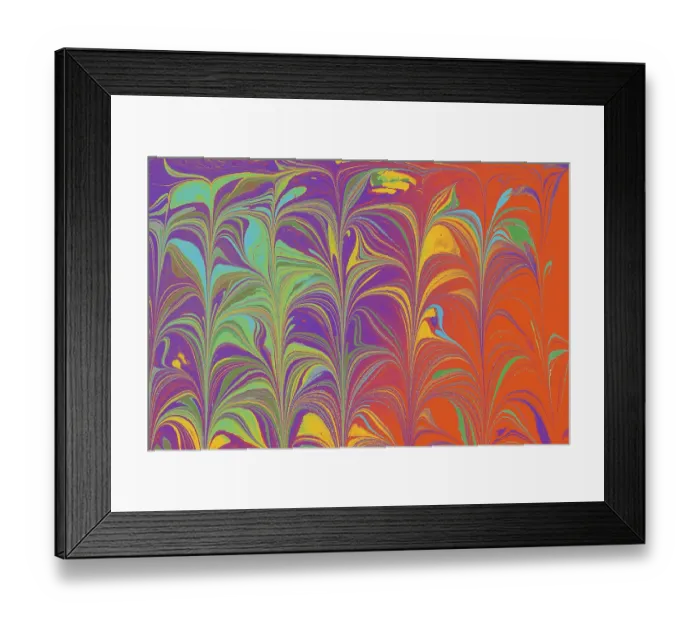 Framed Print : Abstract marbling floral pattern for fabric