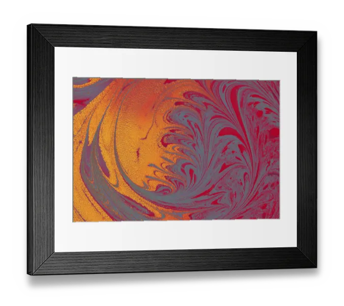 Framed Print : Abstract marbling floral pattern for fabric