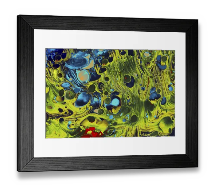 Framed Print : Traditional Ottoman Turkish marbling art patterns as abstract colorful background