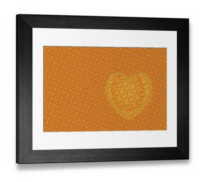 Framed Print : Elegant decorative heart pattern design for fabric