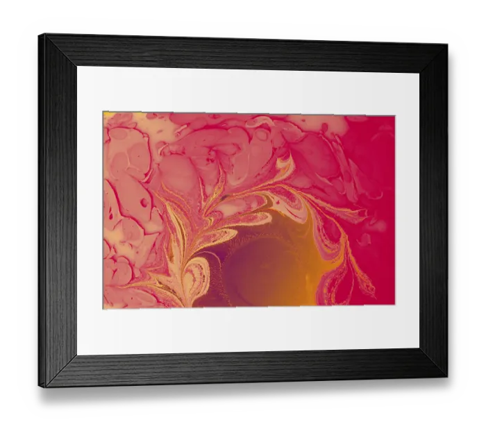 Framed Print : Abstract marbling floral pattern for fabric