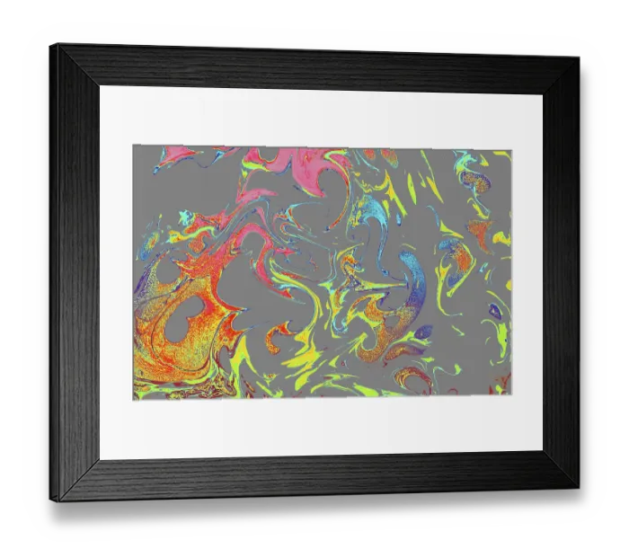 Framed Print : Traditional Ottoman Turkish marbling art patterns as abstract colorful background