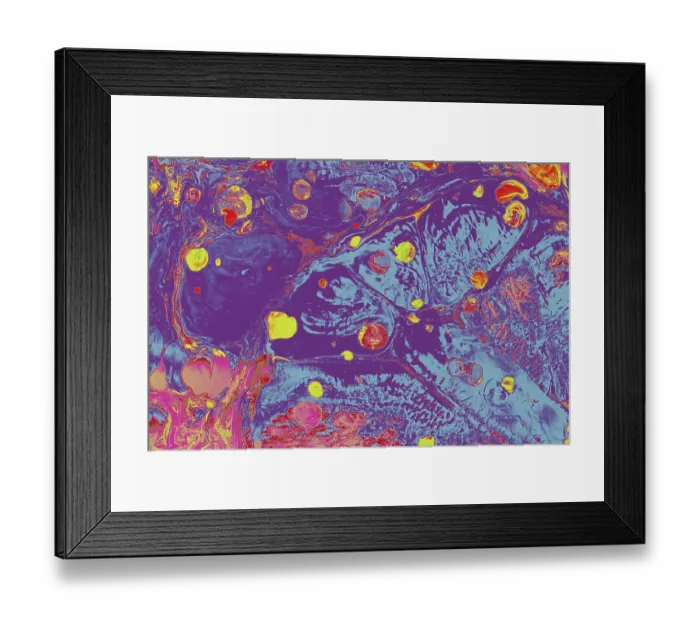 Framed Print : Traditional Ottoman Turkish marbling art patterns as abstract colorful background