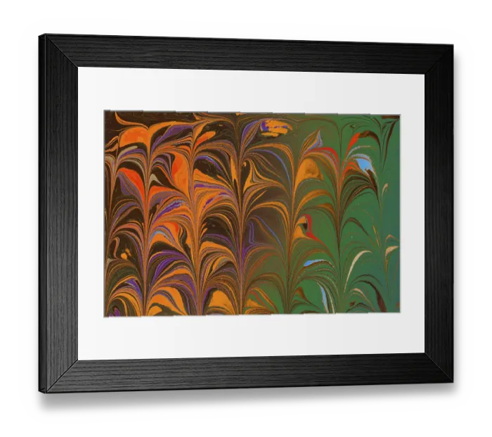 Framed Print : Abstract marbling floral pattern for fabric