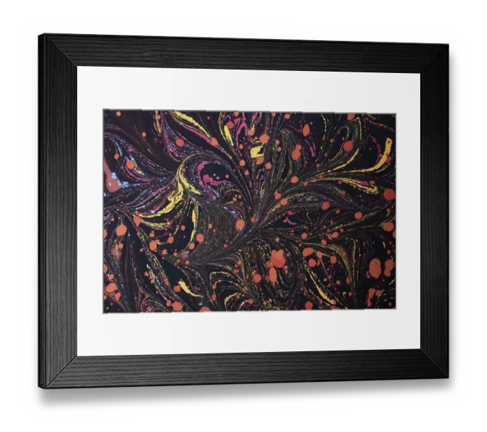 Framed Print : Beautiful abstract art of Ebru marbling painting techniques on water with paints Framed Print : Beautiful abstract art of Ebru marbling painting techniques on water with paints