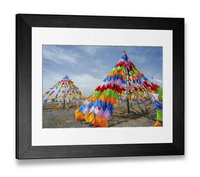 Framed Print : Colorful tibetan buddhist praying flags in the wind next to Chaqia salt lake Framed Print : Colorful tibetan buddhist praying flags in the wind next to Chaqia salt lake