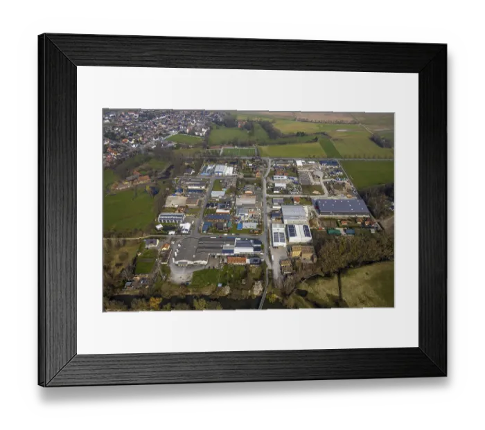 Framed Print : Aerial view, commercial area Rommersch