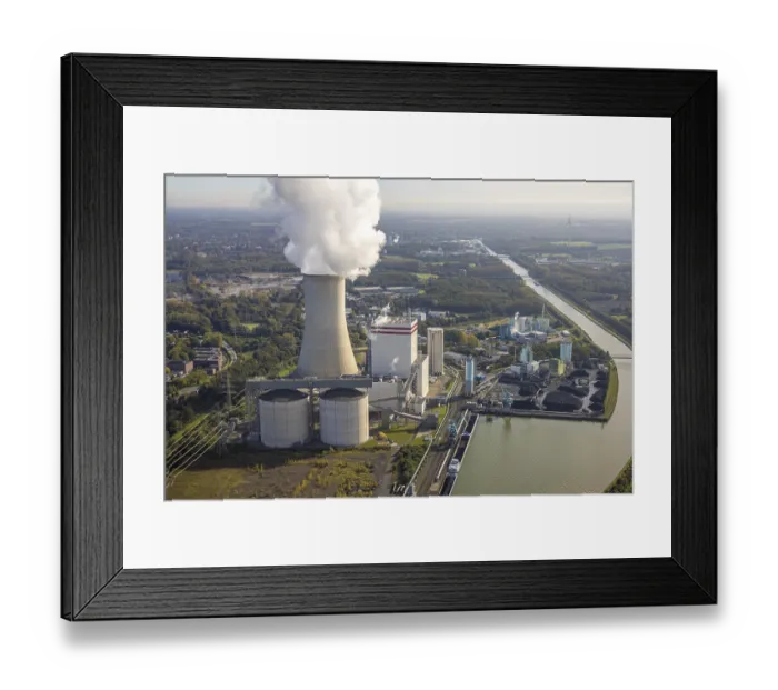 Framed Print : Aerial view, Trianel coal-fired power plant Lunen Framed Print : Aerial view, Trianel coal-fired power plant Lunen