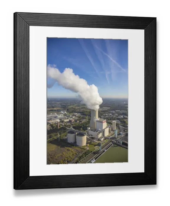 Framed Print : Aerial view, Trianel coal-fired power plant Lunen Framed Print : Aerial view, Trianel coal-fired power plant Lunen