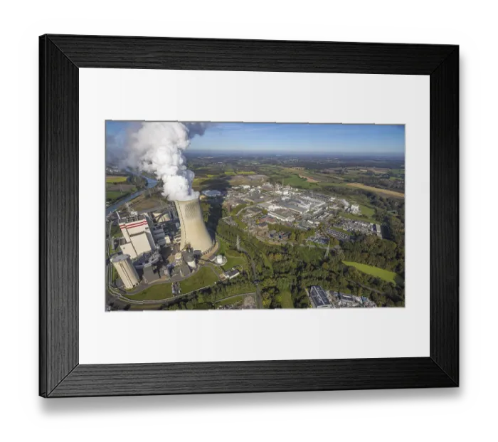 Framed Print : Aerial photo, Trianel coal-fired power plant Lunen